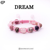 دستبند Dream با سنگ رزکوارتز و سنگ رودونیت و سنگ آمیتیست