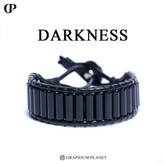 دستبند Darkness با سنگ انیکس و بند چرمی