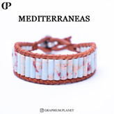 دستبند meditarane با سنگ جاسپر آفریقایی
